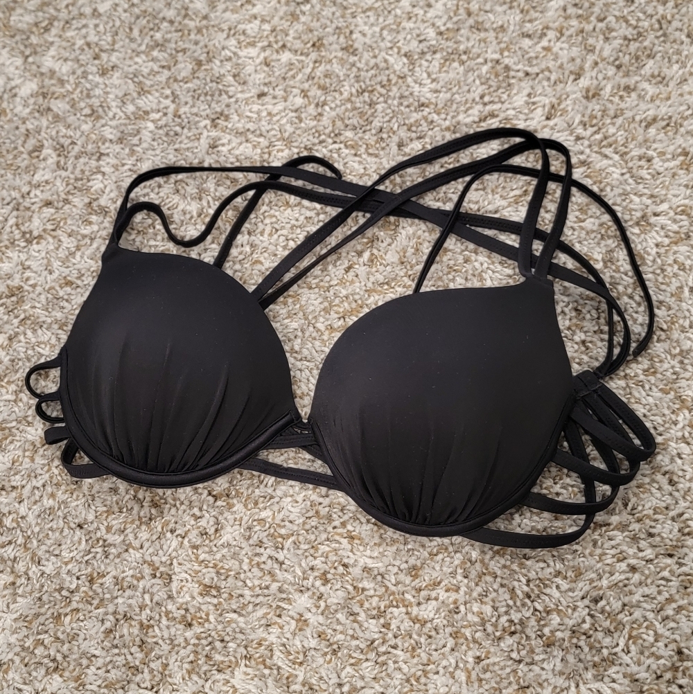 Black Strappy Bikini Top